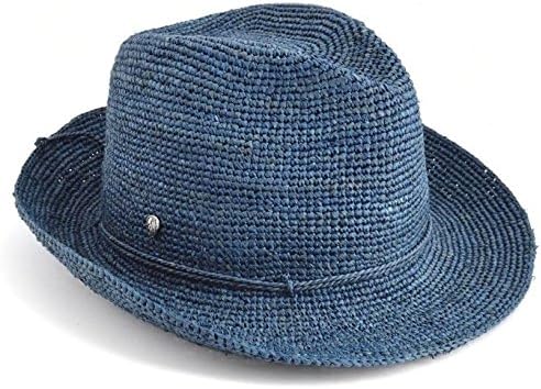 Amazon ヘレンカミンスキー カミンスキーxy Helen Kaminski アバカ フェドーラハット 丸めて収納可能なラフィア製ローラブルハット メンズ中折れ帽子 インディゴメランジ ハット 通販