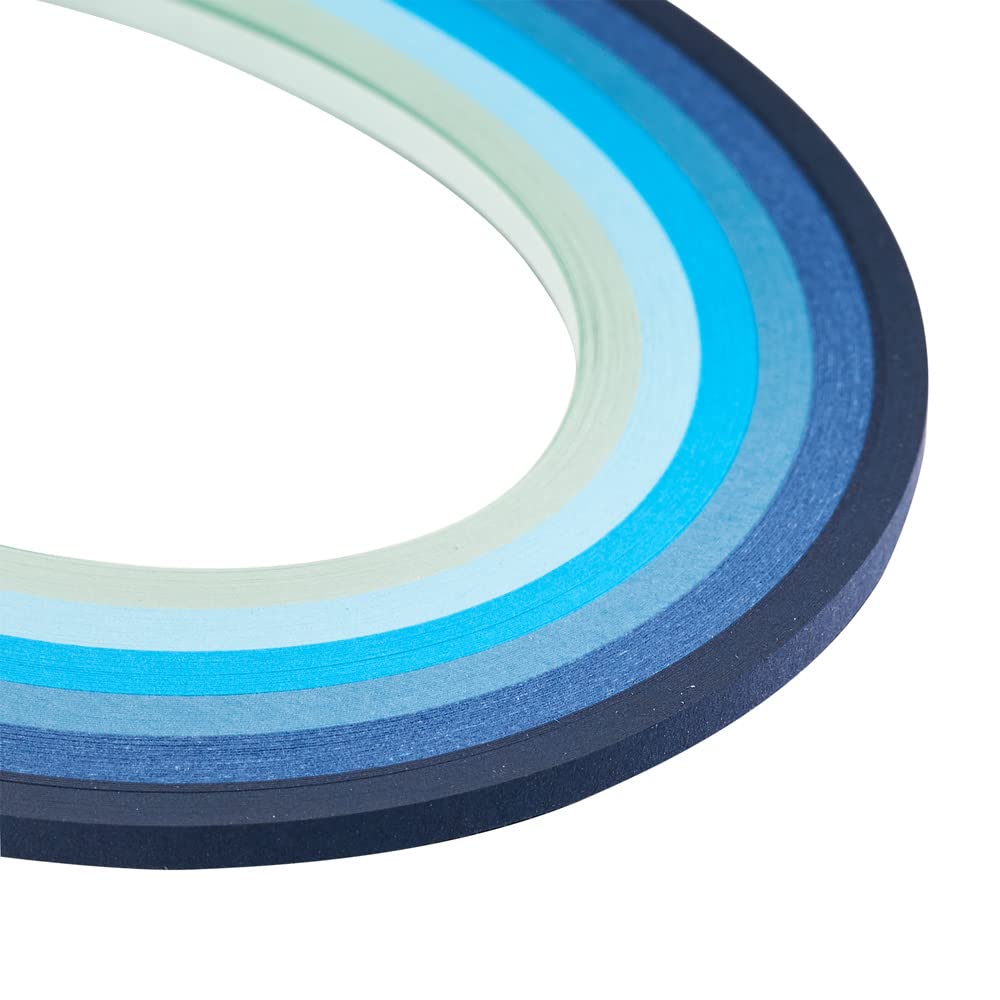 Craftdady 1200 Strips Quilling Paper Strips 390x3mm Gradual Blue for DIY Handmade Crafts Party Decoration