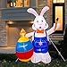 LOOHUU 6FT Easter Inflatable Basket Eggs and Bunny- Cute Fun Holiday Blow up Party Decorations for Indoor Outdoor Yard Lawn Garden Photo Prop with LED Lights