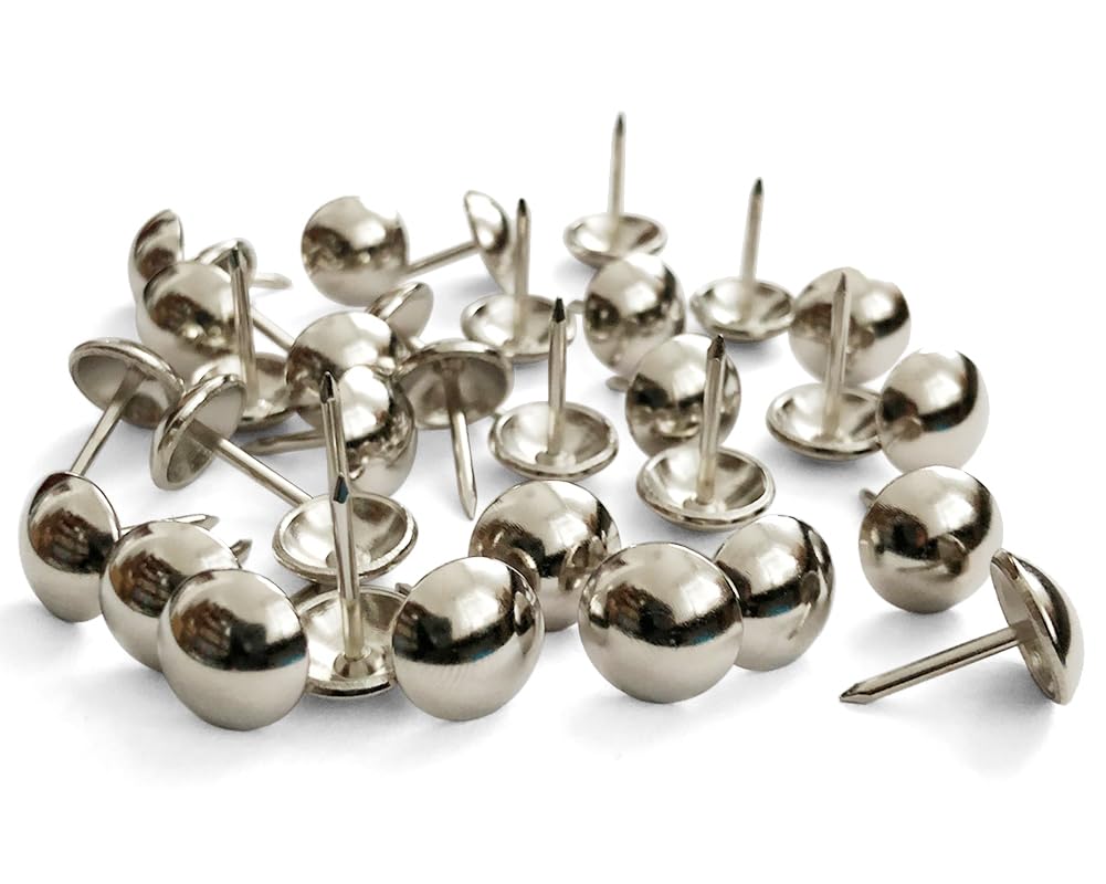 500pcs a lot: D11mmxL17mm Nickel Color Sofa Upholstery Tacks Wooden Furniture Decorative Tacks Hobnail Thumb Nails Home DIY Upholstery Nails (Nickel)