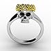 EVBEA Gothic Jewelry for Women Two Tone Dainty Skull Band with Unique Gold Rose Crown Rings(7)