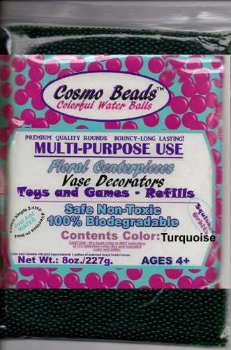 Make Your Own DIY Wedding Centerpieces with Cosmo Beads Brand Water Beads 8 Ounce Pack, Make 6 Gallons (Turquoise)