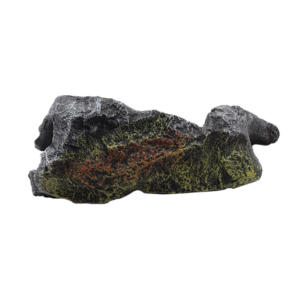 NUZAMAS Fish Tank Simulation Resin Rock Cave Hideouts Terrarium Habitat Decor Aquarium Resin Cave Ornaments for Lizards Snakes Crab Bearded Dragon Gecko