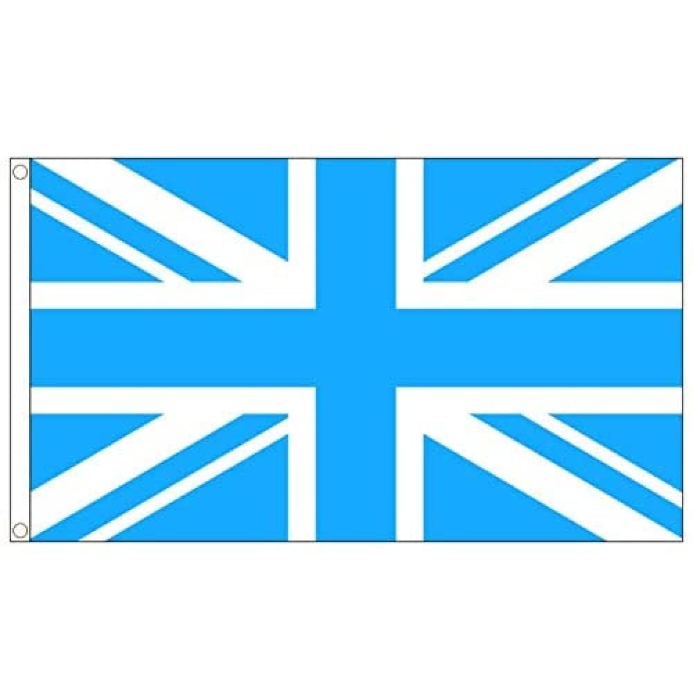 AZ FLAG - United Kingdom Sky Blue Flag - 3x5 Ft - 100D Polyester Union Jack Banner with Two Metal Grommets - Fade Resistant - Vivid Colors - 3' x 5' Feet - 150x90 Cm