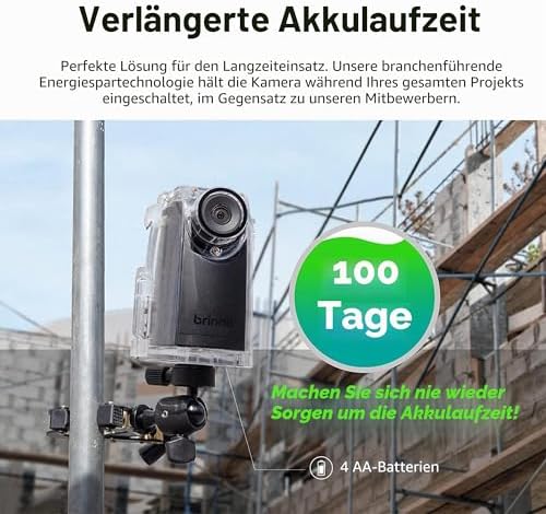BCC300-C Video-Zeitraffer-Kit – TLC300 Time Lapse Kamer 1080P FHD HDR, IPS-LCD-Bildschirm, IPX4 Schutzgehäuse, Montageklemme – Einfache Bedienung, ideal für Bauprojekte Innen- und Außen