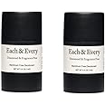 Each & Every All Natural Deodorant for Women & Men - Sensitive Skin, Vegan, Baking Soda & Aluminum-Free Deodorant - Clean Long Lasting Odor Control - Fragrance Free (0.5oz, 2pk)