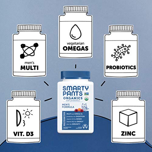 SmartyPants Organic Mens Multivitamins, Daily Gummy Vitamins: Probiotics, Vitamins C, D3, B12, Zinc & Omega 3 for Immune… - Image 3