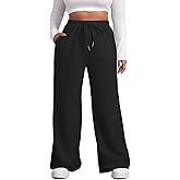 MK Shop Limited Plus Size Wide Leg Pants for Women Yoga Sweatpants Lounge High Waisted Drawstring Baggy Pants with Pockets