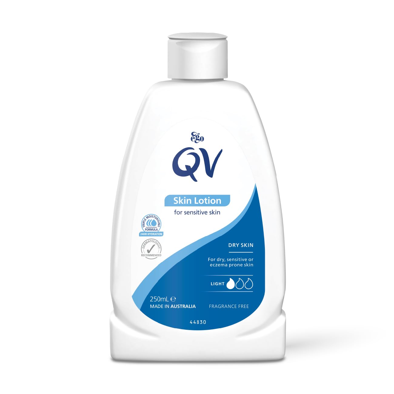 QV Skin Lotion 250ml, 24 Hour Moisturisation Light Body Lotion, PH Balanced, Suitable for Eczema and Dry Skin Conditions