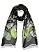 V28 Womens 100% Silk Butterfly Pattern Lightweight Soft Scarf Black,46cm x 173cm (17