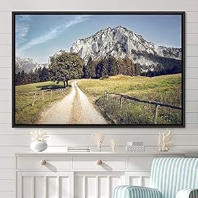 signwin Framed Canvas Wall Art Mountainscape Aerial Dramatic...