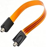 OSFTBVT Flat Coaxial Cable, RG6 F Type Jumper Cable 12in, 1pcs | Outdoor TV Antenna Wire, for Windows and Doors Coax Cable, Bends Over Though Window Sill Freely