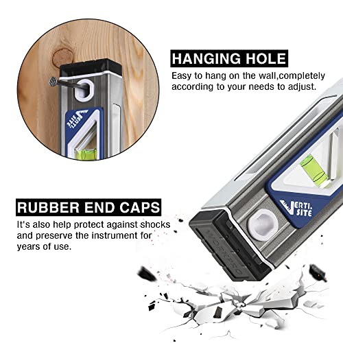 WORKPRO 10 Inch Torpedo Level, Small Leveler Tool, 3 Bubble Vials, Verti. Site, for Conduit Bending, Aluminum Alloy Construction