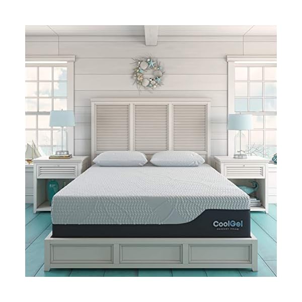 Classic Brands Cool Gel Chill Memory Foam 14Inch Mattress with 2