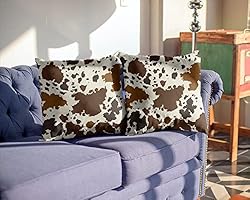 WIBUE Cow Throw Blanket 80"x60" with 2 Pcs Pillow