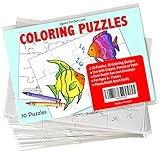 Jigsaw2order Kids Coloring 12pc Blank Puzzle, Pack of 10, size 5.5