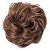 Benehair Hair Bun Hairpiece Scrunchy Updo Hair Pieces Fluffy Scrunchies Donut Hairpiece Synthetic Curly Wavy Messy Chignons With Elastic Rubber Band Light Brown-Thicker 1pc 35g
