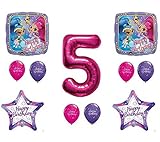 SHIMMER AND SHINE 5th Fifth HAPPY Birthday Party Balloons Decoration Supplies Genie Nick by Qualatex