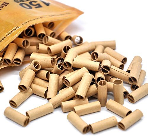 Trigle 150Pcs Hornet Per Rolled Tips Natural Prerolled for Cigarette Rolling Paper 6MM Cigarette Rolling Papers, Slim Original Natural Hemp Hand-roll (Brown)