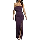 David's Bridal Off-The-Shoulder Ruched Jersey Sheath Dress