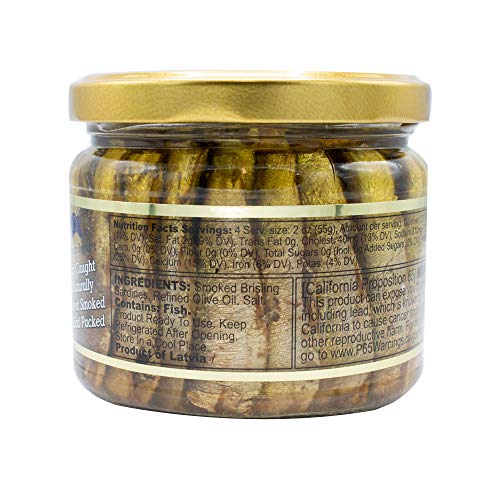 MW Polar Smoked Brisling Sardines in Olive Oil in 9.5oz. Jar (Pack of 6