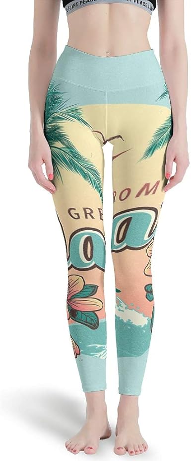 palm tree workout leggings