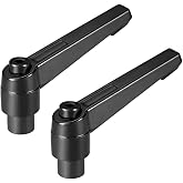 uxcell M8 Handle Adjustable Clamping Lever Thread Push Button Ratchet Female Threaded Stud 2 Pcs
