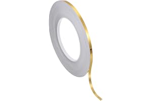 PATIKIL Ruban adhésif en polyester métallisé pour décoration murale, arts graphiques, bateaux, garniture murale - 5 mm x 50 m