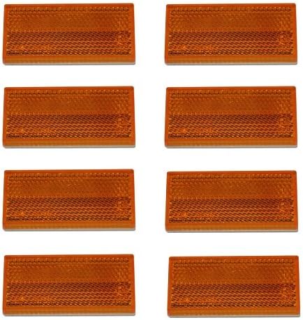 Amazon 車検対応 角型反射板 リフレクター 黄 ８枚セット Eマーク認証品 船舶用トレイラーパーツ 車 バイク