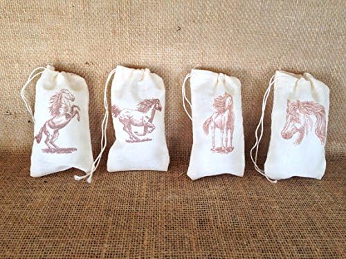 Horse Favor Bag Western Muslin Bag Rustic Country Wedding Welcome Baby Shower Party Favor Birthday Bachelorette