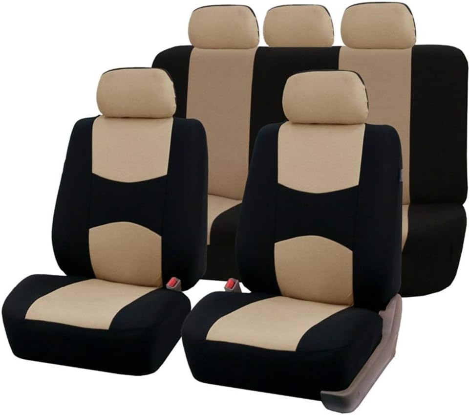 QXCOM Universal Auto Full Coverage Seats Covers Flax Fiber Car Seat Cover for Mazda cx3 cx-3 cx5 cx-5 2017 2018 cx7 cx-7 Mazda 2 demio Mazda 3 axela bk bl Mazda 323 Mazda 6 gg gh gj 626 atenza