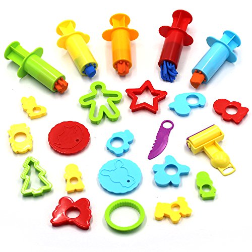 Kids Smart Clay & Dough Model Tools Kit with Extruders Tools,23 Pieces by Erlvery DaMain