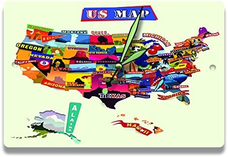 Patriot Clocks Map of the USA 8 x 12 Wall Clock 3196