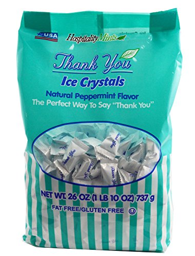 Hospitality Mints Peppermint Ice Crystals, Individually Wrapped with Thank You Message, 26 Ounce, Appx. 500 pieces