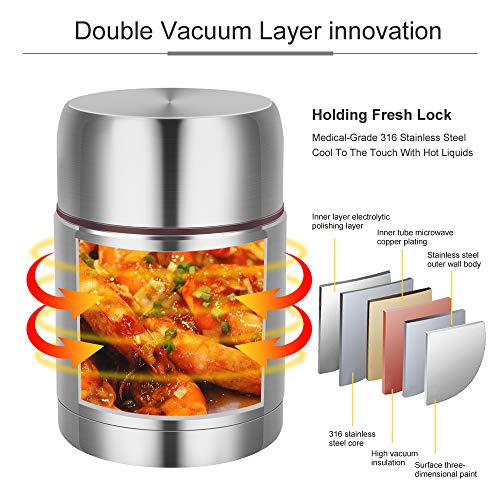 Food Flasks, 27 Once Food Jar,BPA Free Wide Mouth Soup Container