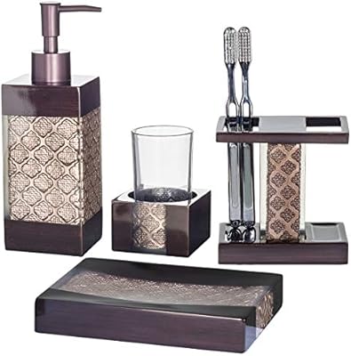 Dahlia 4 Piece Bathroom Accessories Set Decorative Bath