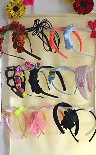 Headband holder, hair band hair clip organizer for wall /door black and beige (Beige)