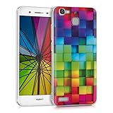 kwmobile Case for Huawei GR3 / P8 Lite SMART - TPU Silicone back cover case mobile phone protective case - Clear cover Design Rainbow cubes multicolor green blue