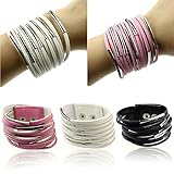 Doinshop New Useful Cute Nice Funny Hot Fashion Women Ladies Girl Fashion Leather Bracelet Wristband Cuff Bangle