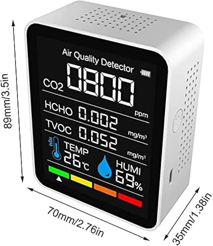 16-in-1 Indoor Air Quality Monitor – Detects PM2.5, CO2, Formaldehyde, TVOC, Temp & Humidity