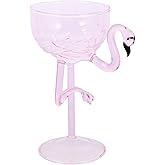 Unomor 1pc Flamingo Cocktail Glass Elegant High-stem Wine Cup for Parties Weddings and Banquets Reusable Decorative Glass Drinking Cup for Cold Drinks and Martinis