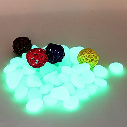 Decorative Stones Pebbles Glow in the Dark Pebbles Luminous Cobblestones for Aquarium Fish Tank Gravel Decorations Walkway Pathways and Garden Decor Green