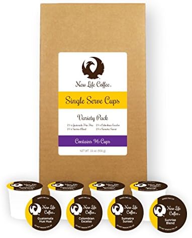 New Life Coffee Single Serve Cups (Keurig K-Cup Compatible), Variety Pack (No Decaf), 96 Count