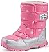 DADAWEN Girls Boys Snow Boots Winter Outdoor Waterproof Slip Resistant Cold Weather Shoes (Toddler/Little Kid/Big Kid) Pink US Size 10 M Toddler