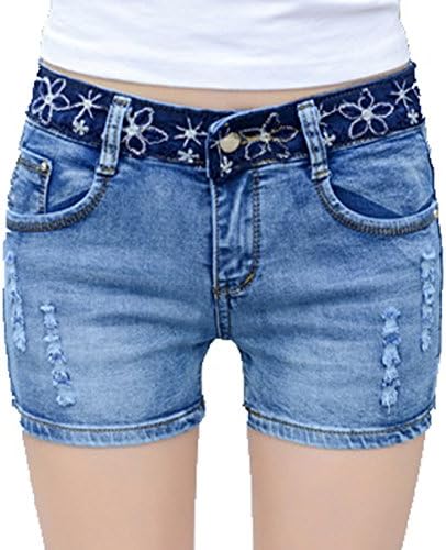 Happyyip Womens Summer Classic Five Pocket Oversized Denim Shorts (US 5/Tag 31, Blue1)