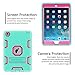 TIANLI iPad Mini 5 2019 Case,iPad Mini 4 2015 Case Three Layer Kickstand Shockproof Protection High Impact Protective,Mint Hot Pink