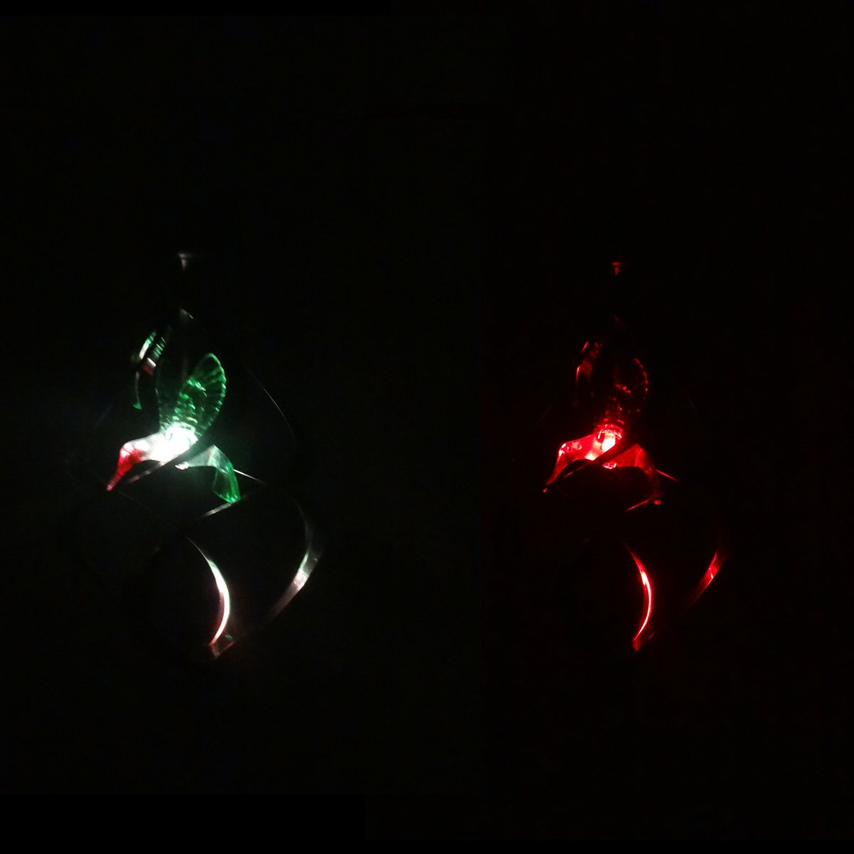 360° Spiral Spinner Solar Wind Chimes Changing Color Hummingbird Wind Chimes Night Lights Solar Hanging Lantern for Home Garden Bedroom Outdoor Decoration