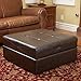 Best Selling Burlington Leather Storage Ottoman, Brown