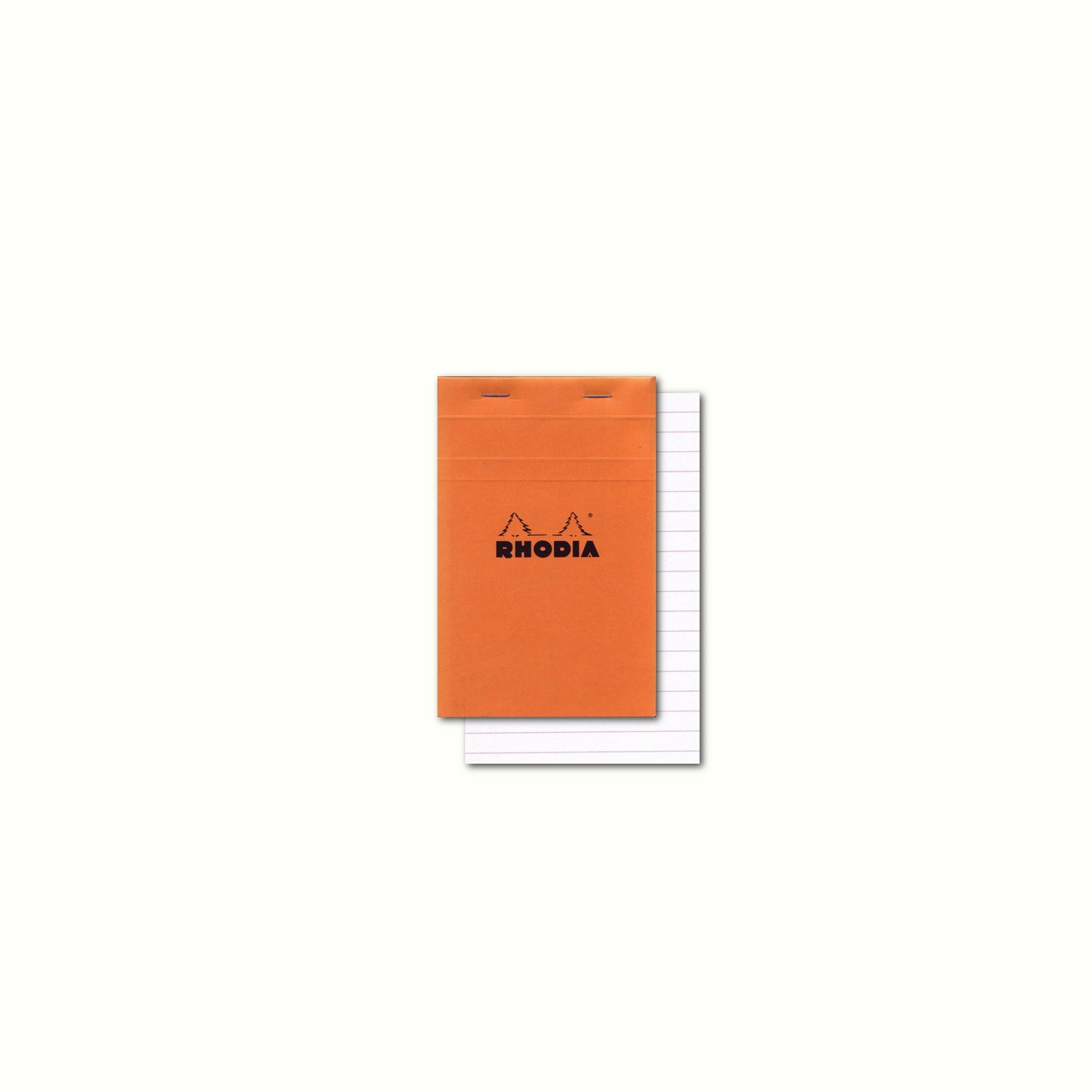 RHODIA 13600C - Stapled Notepad N°13 Orange - A6 - Lined - 80 Detachable Sheets - White Clairefontaine Paper 80 g/m - Soft, Resistant and Waterproof Coated Card Cover - Basics
