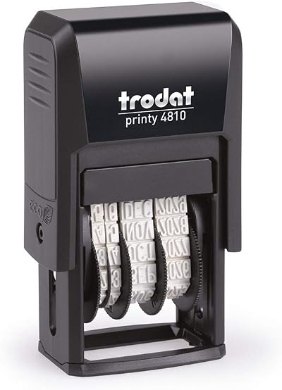 Trodat Printy 4810 Self Inking Date Stamp Day Month Year Black Ink